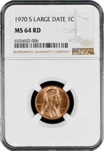 1970-S  Large Date Lincoln Memorial Cent 1c NGC MS64 RD VP-002 - Picture 1 of 2