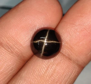 Amazing Natural Lasonya Black Star Cabochon Gemstone, 7.40 Carat, 11x7 MM Size. - Picture 1 of 9