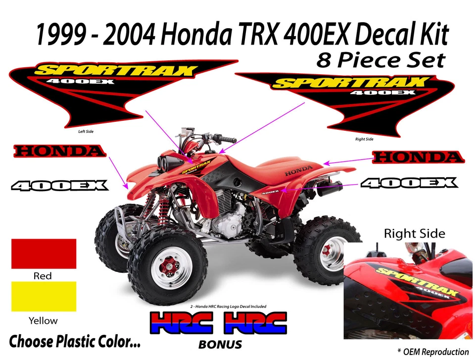 2003 2004 Honda TRX 400ex Decal Graphic Sticker OEM kit Mark Set SPORTRAX 400 EX - Image 1 of 1