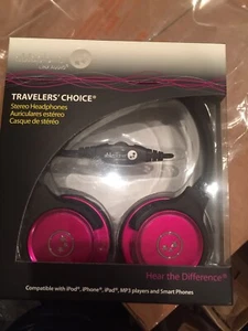 Able Planet Travelers Choice Pink Stereo Headphones, SH190PKM Linx Audio - Picture 1 of 3