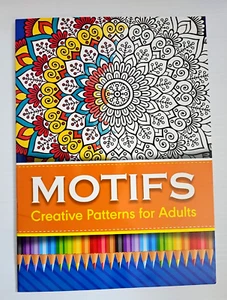 MOTIFS Creative Patterns for Adults COLORING BOOK 24 Pages w/ Color Palettes - Foto 1 di 4