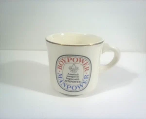 Boy Scouts Ceramic Coffee Tea Cup Mug BoyPower ManPower BSA Vintage America's - Picture 1 of 7