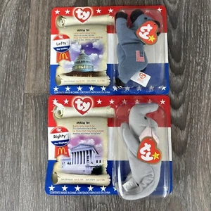 Ty Beanie Babies Lefty Donkey Righty Elephant 2000 USA Presidential Elections - Picture 1 of 13