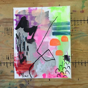 Matt Scalf 8x10 CANVAS Abstract Contemporary Graffiti Street Art Modern Signed - Bild 1 von 7