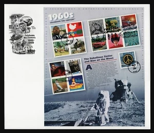 #3188 33c Celebrate the Century 1960s, Art Craft 11"x9-1/2" FDOI Card - Picture 1 of 1