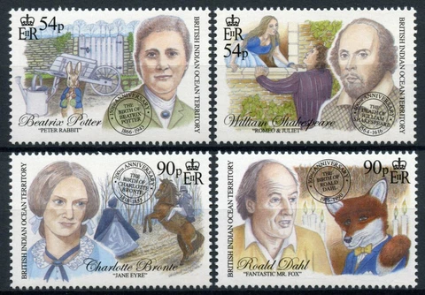 BIOT Writers Stamps 2016 MNH Beatrix Potter Bronte Shakespeare Roald Dahl 4v Set Cover