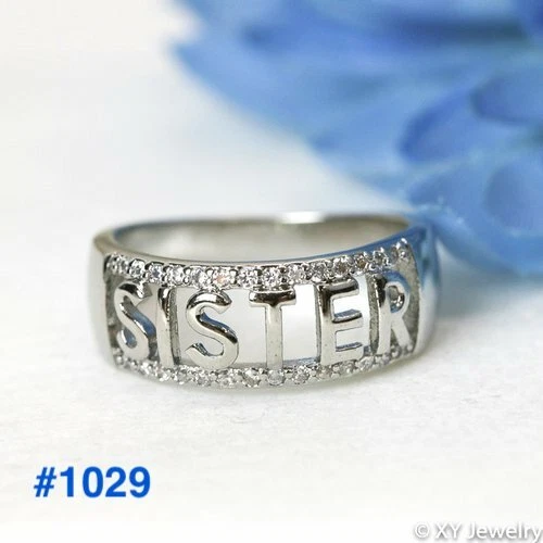 Anillo Hermana Plata Amistad Anillo Mejor Amigo Regalo para Su Declaración Anillo Foto 1 de 1