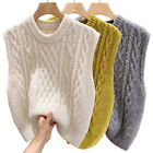 Knitted Vest Sweater Knitwear Jumper Pullover Round Neck Casual Solid Color O