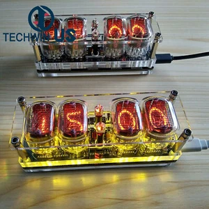 4-bit Glow Tube Clock Colorful DS3231 Nixie Clock LED IN-12A IN-12B - Picture 1 of 10