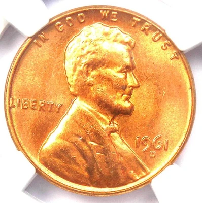 1961-D Lincoln Cent Penny 1C Coin - NGC MS67+ RD Plus Grade - Top Pop 10/0 - Image 1 of 4