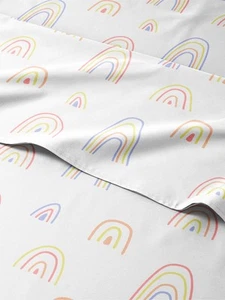 Rainbows Queen 4 Piece Sheet Set - Boys, Girls, Teens, - Easy Fit Deep Pocket... - Picture 1 of 8