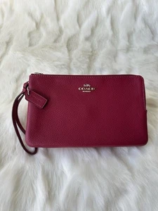 Coach BM02 Kalbsleder doppelter Reißverschluss F87587-SV/Dunkelfuchsia - Bild 1 von 6
