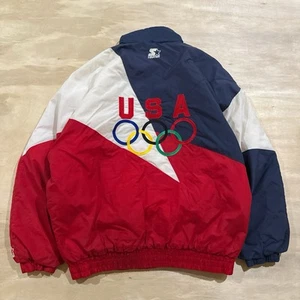1996 Atlanta Olympics Men's XL Vintage Pullover Windbreaker Jacket Starter USA - Picture 1 of 8