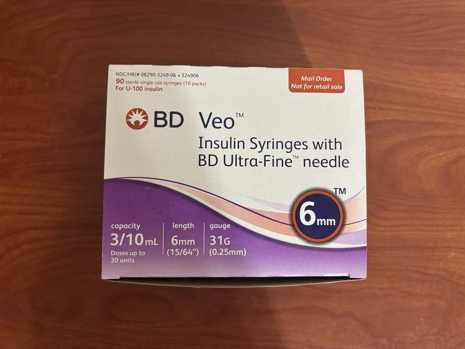 BD U-100 31G, 6mm, 0.3cc Measuring Syringes, 90 Count - Image 1 of 1