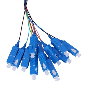 SC/UPC Fiber Pigtail Cable Sigle Mode 12-Cores With PVC Outer Shell Spares - Afbeelding 1 van 9