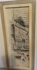 RARE 60'S CITY SCAPE  LITHOGRAPH, LOWER PARK AVE BY HAYMSON - Picture 1 of 10