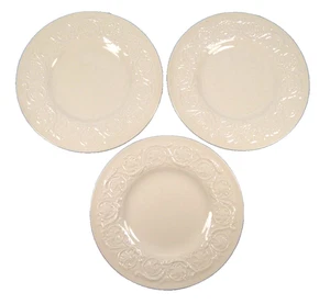3 Patrician Plain Bread & Butter Plates Wedgwood Embossed Flowers England (O) - Picture 1 of 5