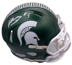 KENNETH WALKER SIGNED HANDSIGNIERT MSU MICHIGAN STATE SPARTANS MINI HELM PSA - Bild 1 von 2