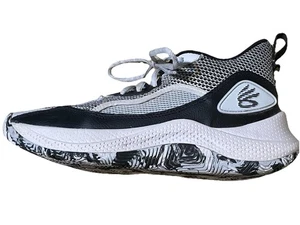 Under Armour Curry 3Z 24 Mens 8.5 White Black Basketball Shoes Sneakers EUC - Picture 1 of 8