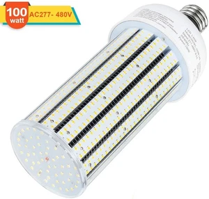 480V 100W LED Corn Light Bulbs 5000K Industrial Warehouse High Bay Bay Lamp E39 - Picture 1 of 12