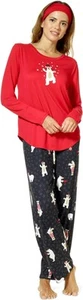 Conjunto de regalo de pijama de invierno jersey suave atemporal HUE para mujer incluye talla superior 1X - Imagen 1 de 3