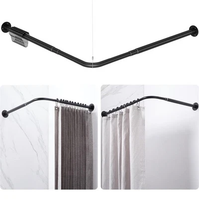 L-образный угловой занавес для душа, 24,3 дюйма - 48 дюймов x 24,3 дюйма - 48 дюймов регулируемый 90 D... - Изображение 1 из 4