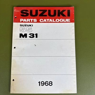 Catálogo manual de peças de motocicleta Suzuki 55 M31 fabricante de equipamento original 1968, 1ª edição - Imagem 1 de 4