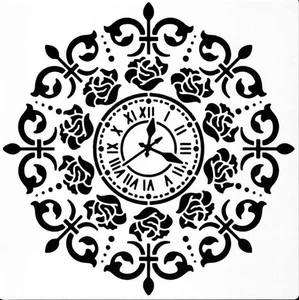 Schablonen Airbrush Basteln Schablone Malen Tupfen  Uhr  3684 - Bild 1 von 1