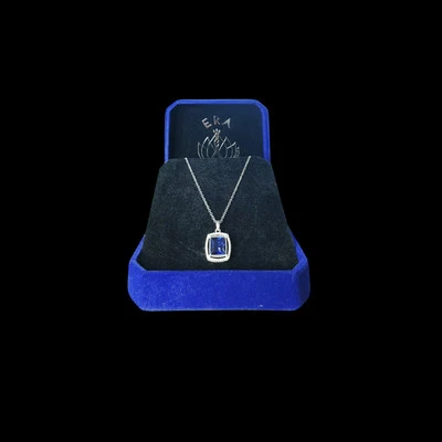 Collana argento 925 donna ciondolo con zaffiro  - Immagine 1 di 3