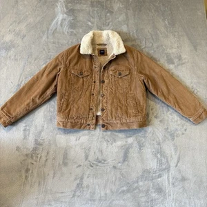 GAP Brown Sherpa-Lined Jean Kids Jacket Sz L - Picture 1 of 10