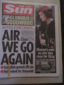 UK The Sun Newspaper Ozzy Osbourne Funeral Sharon Kelly Aimee Black Sabbath - Picture 1 of 3