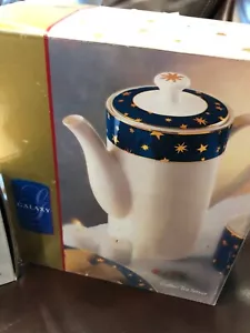 Sakura GALAXY BLUE Coffee/Tea Server w Lid New Original Box 14K Gold Star 7" - Picture 1 of 2