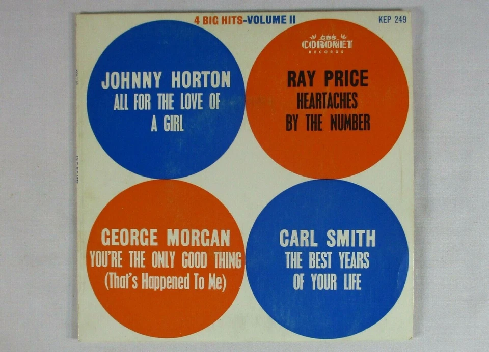 JOHNNY HORTON RAY PRICE 4 BIG HITS VOL.4  HEARTACHES BY NUMBER 7"AUS VINYL 45RPM - Image 1 of 3