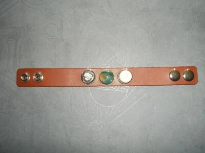 Click Button, Armband mit 3 Buttons , Druckknopf, 22 cm Braun, Chunck ABU-10  - Bild 1 von 2