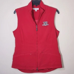 Women US Open 2010 Pebble Beach Vest Cutter & Buck Sz M Lined Red 2 Pocket - Picture 1 of 14