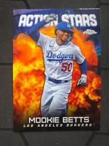 2023 Topps Chrom Baseball Action Stars Mookie Betts Los Angeles Dodgers - Picture 1 of 1