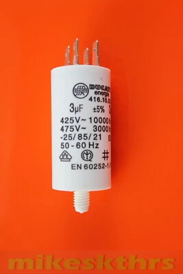 DUCATI ENERGIA 3D-KBSS Anlaufkondensator Motorkondensator 3uF 3µF 450V Doppelstecker - DHL