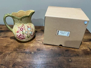 Longaberger Keramik Majolika Krug 31553 Blumenkorb geflochten handbemalt 8,5" - Bild 1 von 1