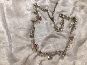 Ann Taylor Loft Glass Crystal & Metal Charms 16” Drop Necklace Gorgeous! - Picture 1 of 1