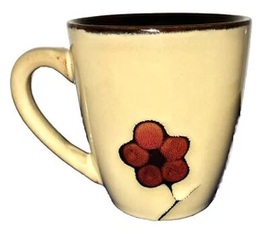 Pfaltzgraff Studio ASTER Red Flower on Beige Brown Inside Coffee Tea Mug Cup - Picture 1 of 9