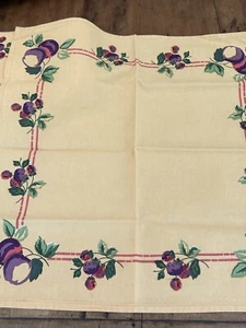 Tovaglia Vintage 100% Cotone Made India 5 Tovaglioli Quadrati Uva Arancione 67” Squa - Foto 1 di 24