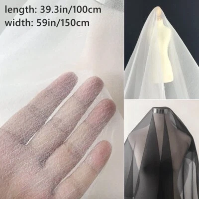 Handmade Mesh Organza Fabric Cloth DIY Sheer Transparent Wedding Dress Skirt Sew - image 1 of 4