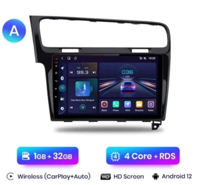 RADIO 2 DIN 10" ANDROID PER VOLKSWAGEN GOLF 7 BLUETOOTH USB GPS CARPLAY 1/32 - Immagine 1 di 4