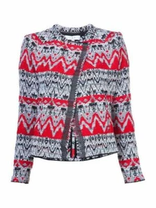 IRO KROE JACQUARD CHAQUETA NEGRO/ROJO *NUEVO* - Imagen 1 de 4