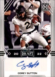 2022 Leaf Draft Autograph #BA-CS1 Corey Sutton Rookie Detroit Lions Football RC - Picture 1 of 4