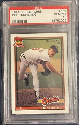 1991 O-PEE-CHEE Curt Schilling PSA 10   POP 3 Rare - Image 1 of 2
