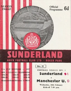 SUNDERLAND v MANCHESTER UNITED 1964/65 DIVISION 1 - Picture 1 of 1