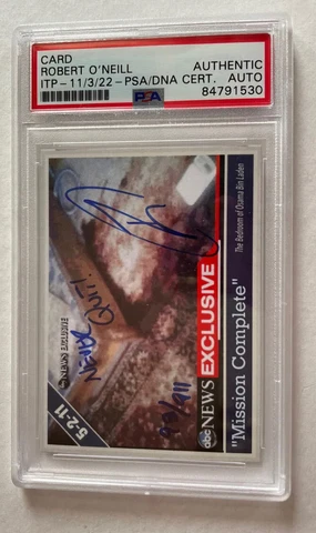 U.S. Navy Seal Robert O’Neill Signed AUTO “Never Quit” BinLaden Card PSA 10🇺🇸 Cover