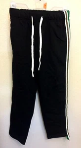 Pantalones de entrenamiento para niños cintura elástica negros con rayas laterales talla en descripción - Imagen 1 de 6