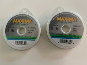 Maxima Ultra green Leader Wheel Fishing Line 8lb Test 27yds ~ 2-Pack - Picture 1 of 1